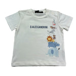Daniele Alessandrini T-Shirt Girocollo Tinta Unita con Stampa per Neonato 1296M00180 PANNA DANIELE ALESSANDRINI 