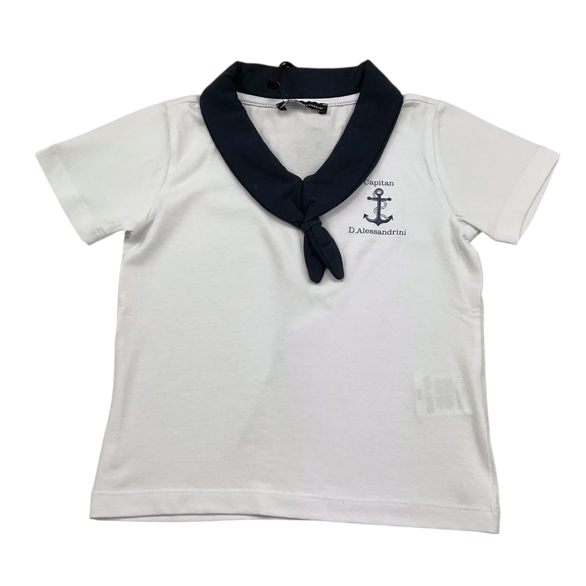 Daniele Alessandrini T-Shirt Tinta Unita con Colletto In Contrasto per Neonato 1296M00210 BIANCO DANIELE ALESSANDRINI 