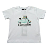 Daniele Alessandrini T-Shirt Girocollo Tinta Unita con Stampa per Neonato 1296M00237X BIANCO DANIELE ALESSANDRINI 