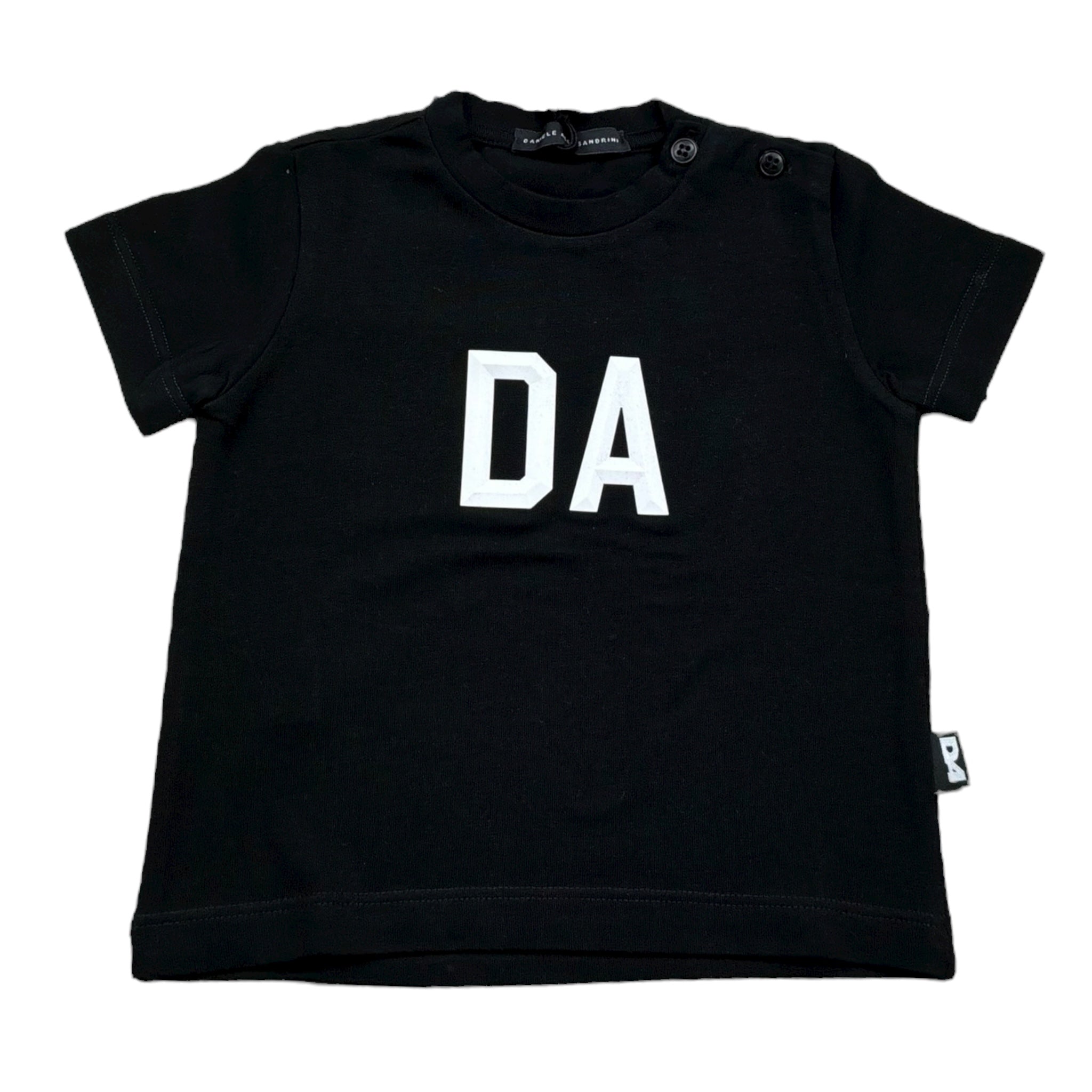 Daniele Alessandrini T-Shirt Girocollo Tinta Unita con Stampa per Neonato 1296M00270 NERO DANIELE ALESSANDRINI 