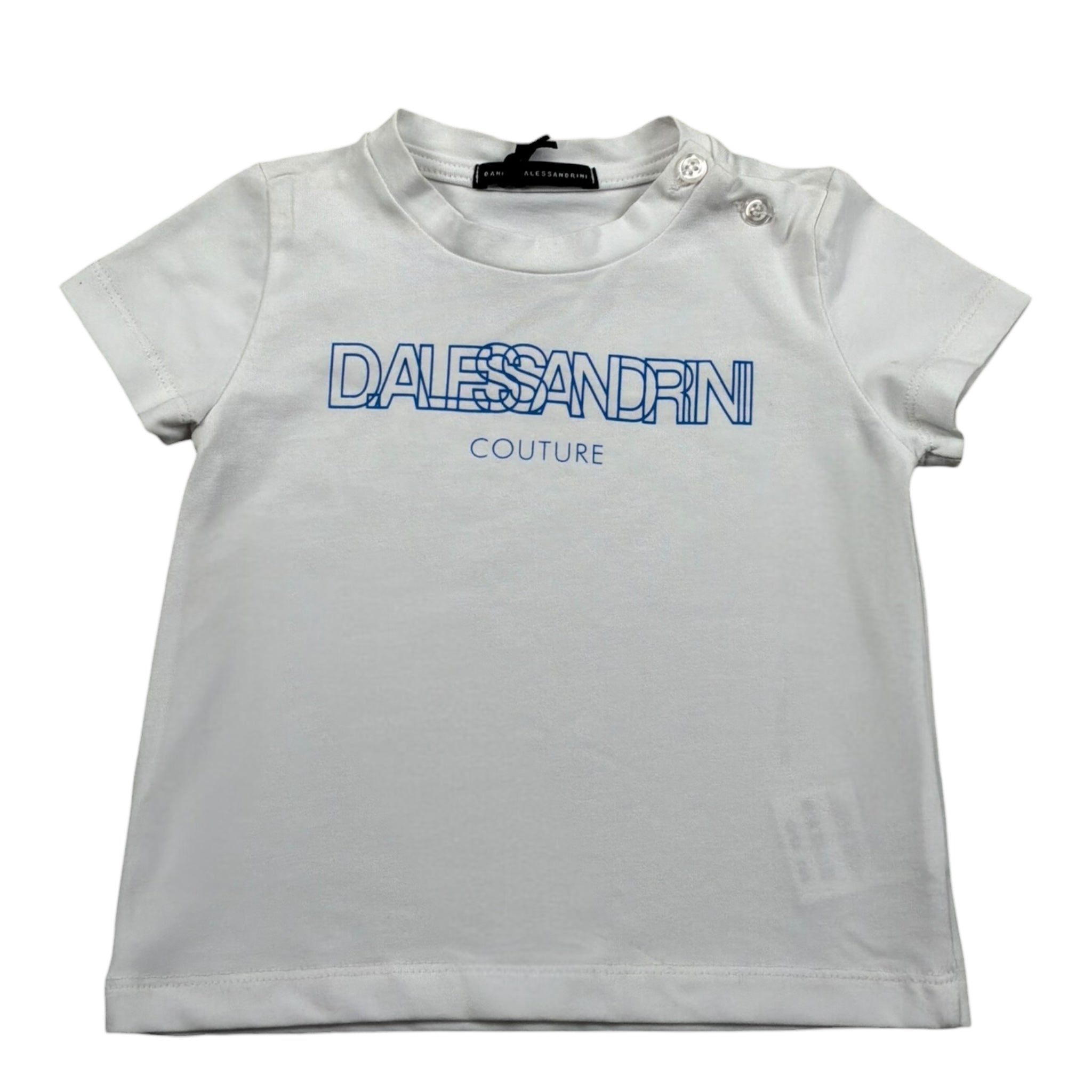 Daniele Alessandrini T-Shirt Girocollo Tinta Unita con Logo per Neonato 1296M0933 BIANCO DANIELE ALESSANDRINI 