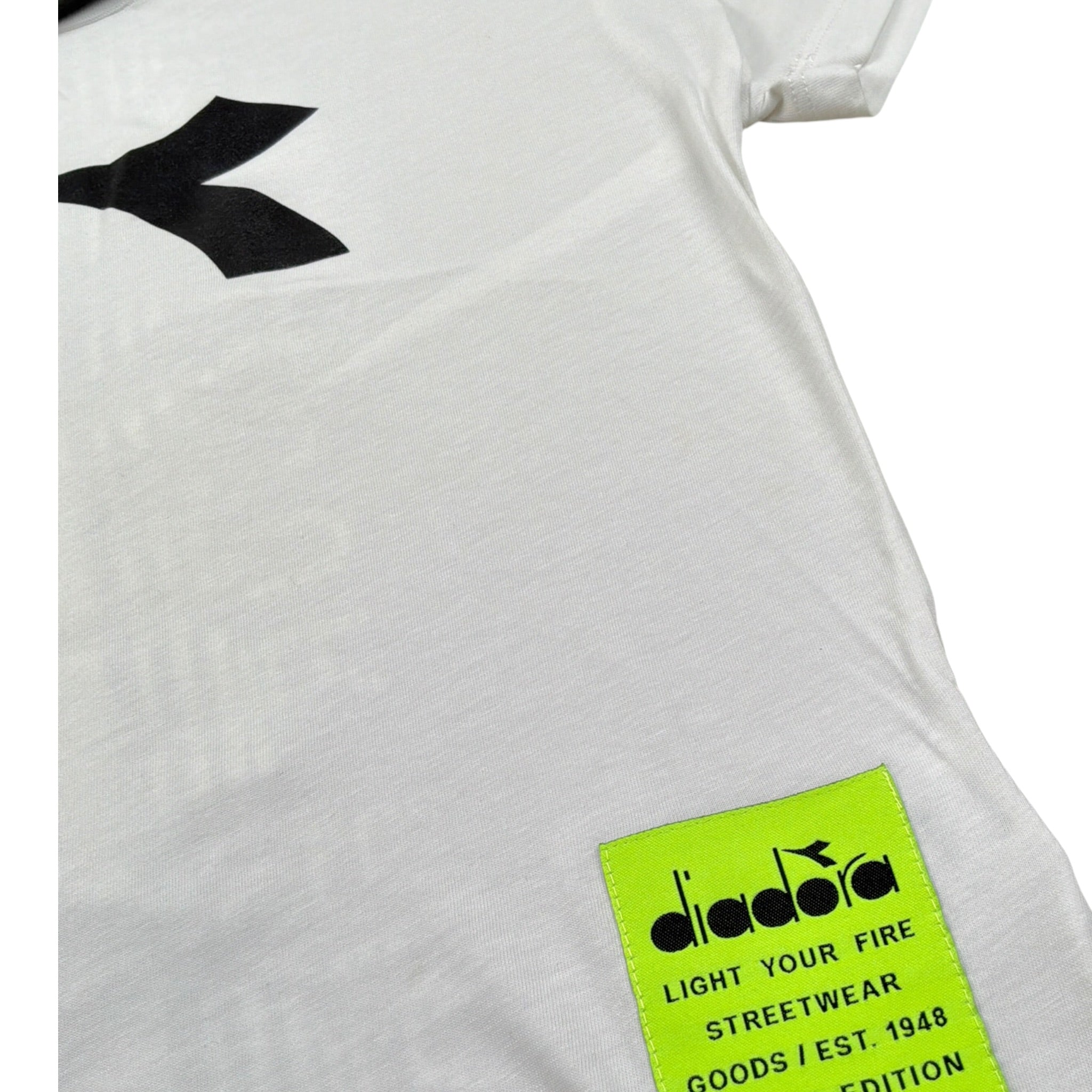 Diadora T-Shirt Girocollo tinta unita con Stampa Bianco per Bambino 022315 BIANCO DIADORA 