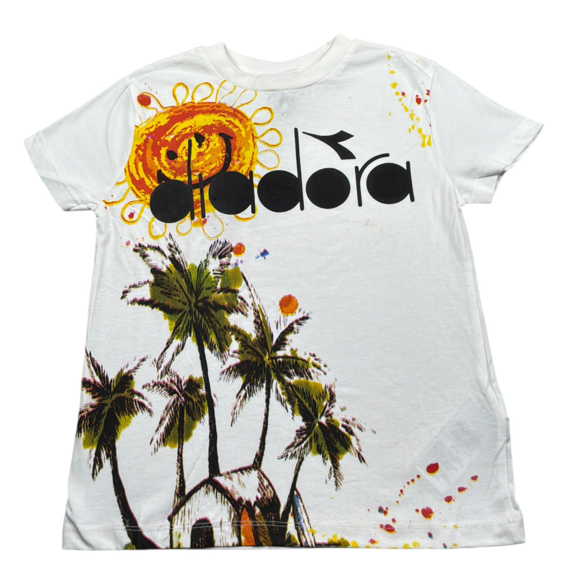 Diadora T-Shirt Girocollo tinta unita con Stampe Bianco per Bambino 033204 BIANCO DIADORA 