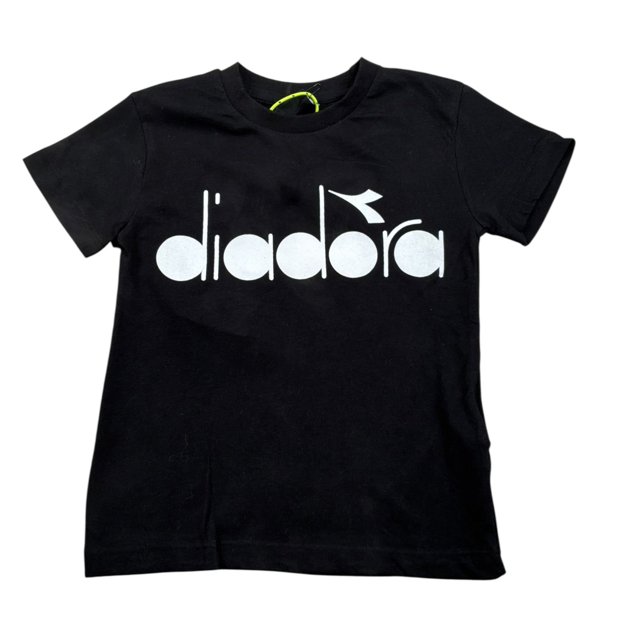 Diadora T-Shirt tinta unita con Stampa Nero per Bambino 033227 NERO DIADORA 