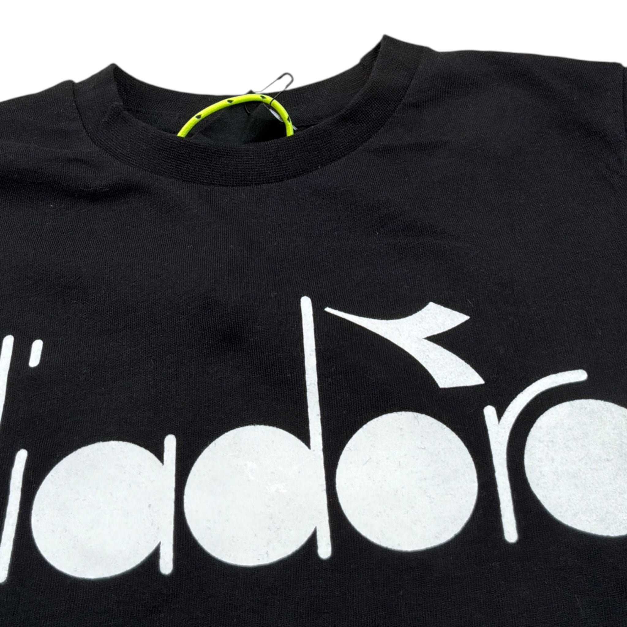 Diadora T-Shirt tinta unita con Stampa Nero per Bambino 033227 NERO DIADORA 
