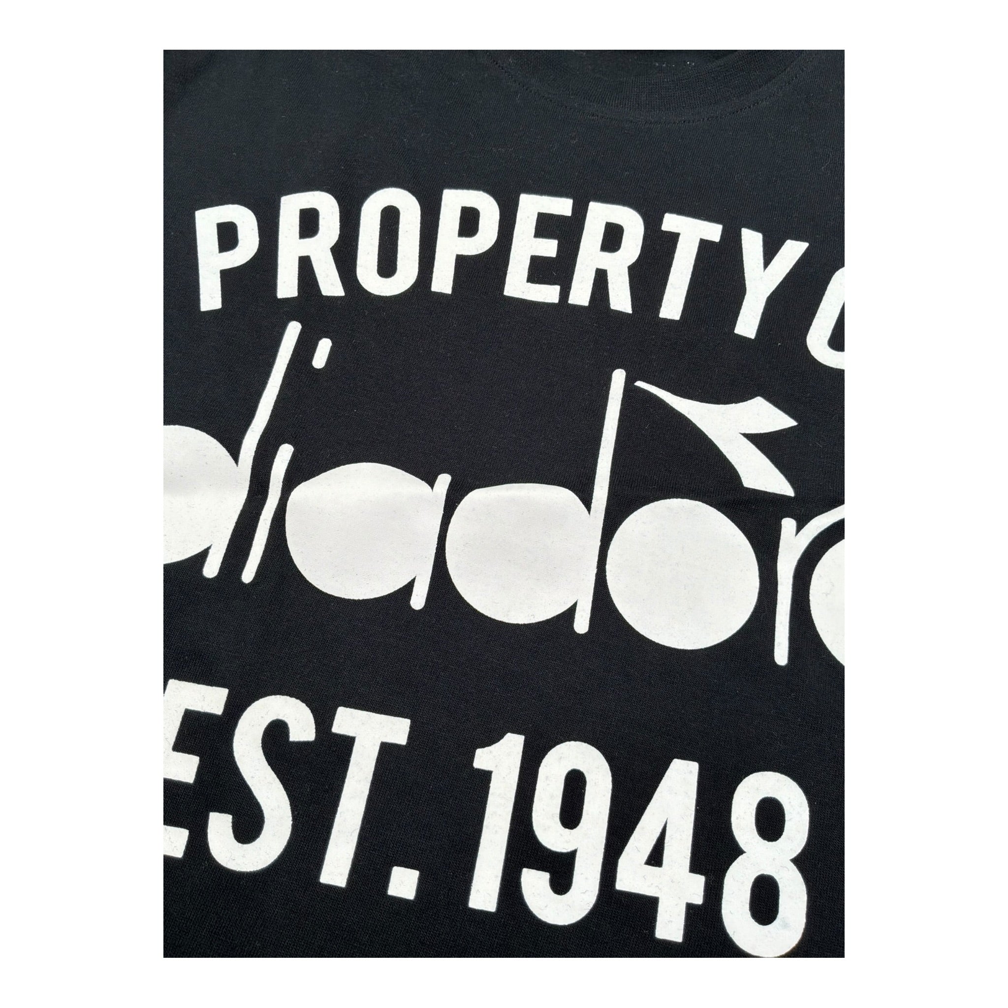 Diadora T-Shirt Girocollo Tinta Unita con Stampa per Bambino F4DIJBTH015 NERO DIADORA 