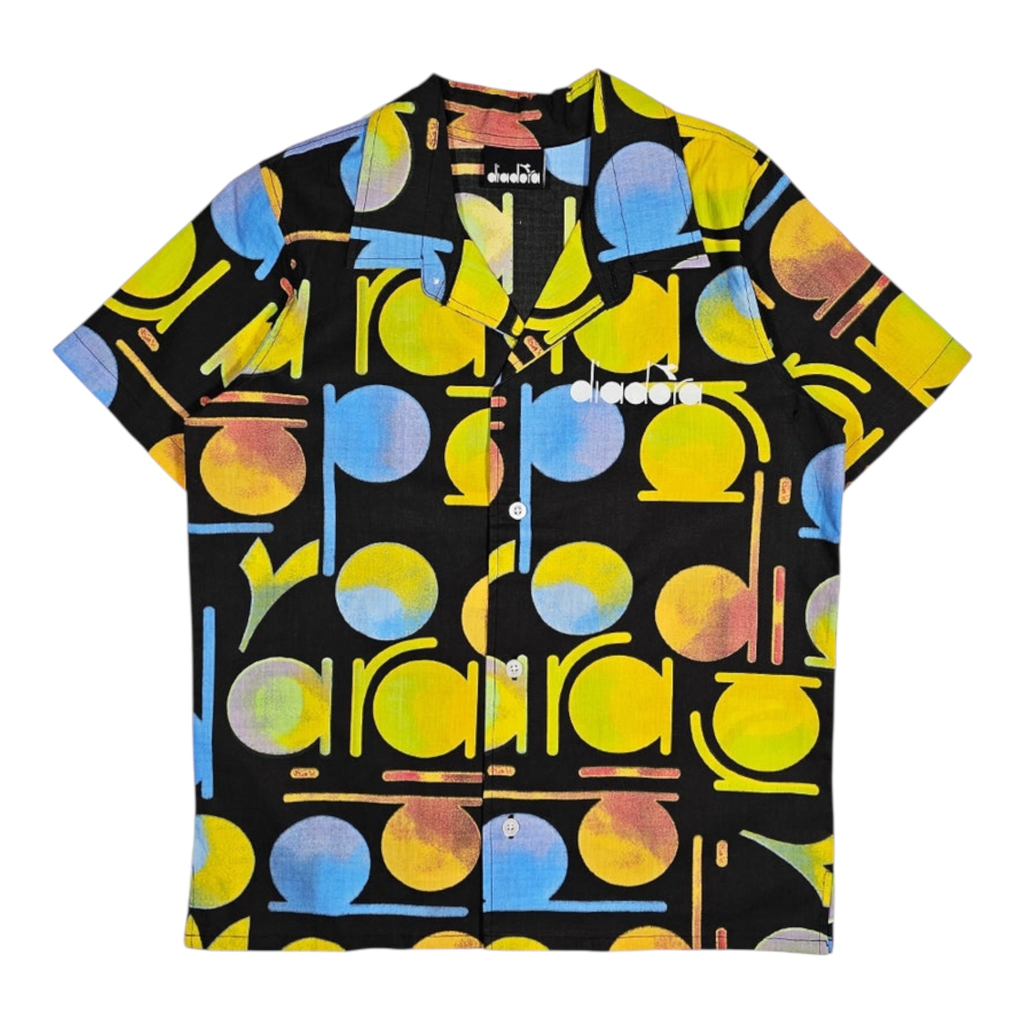 Diadora Camicia Mezza Manica tinta unita con Stampe Logo Nero per Bambino S4DIJBSI035 NERO DIADORA 