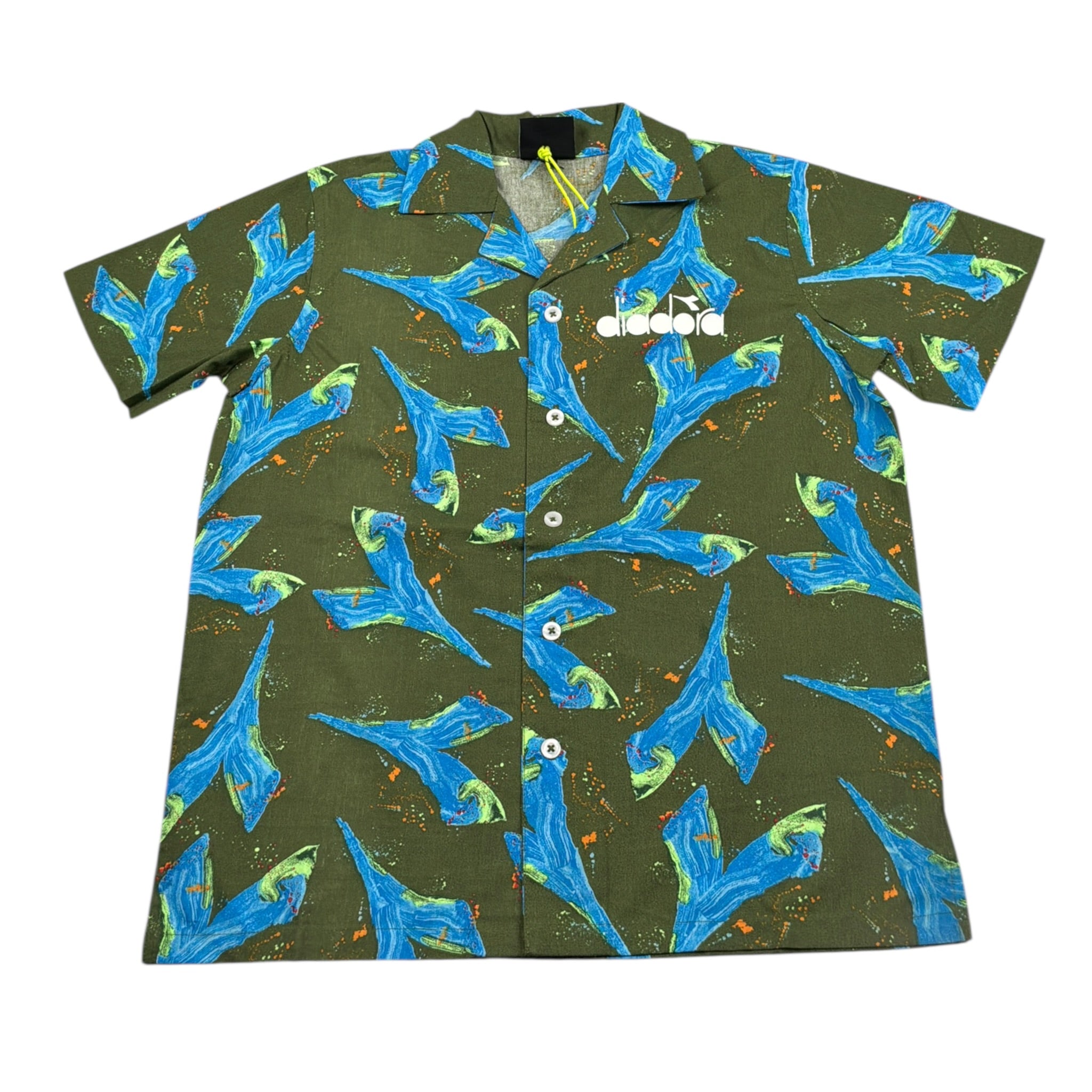 Diadora Camicia Mezzaz Manica tinta unita Stampa Fantasia Verde per Bambino S4DIJBSI052 VERDE DIADORA 