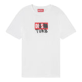 Diesel T-Shirt Girocollo tinta unita con Stampa Bianco per Bambino J00950 BIANCO DIESEL 