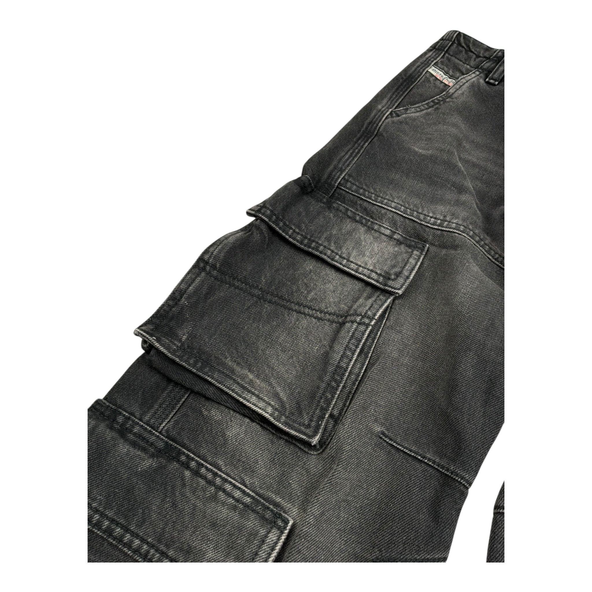 Diesel Jeans Modello Palazzo con Tasconi per Bambina J01725 NERO DIESEL 