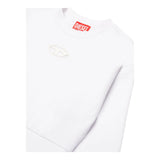 Diesel Felpa Chiusa Girocollo Tinta Unita con Logo per Bambina J01826 BIANCO DIESEL 