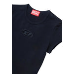 Diesel T-Shirt Girocollo tinta unita con Logo Nero per Bambina J01830XXX NERO DIESEL 