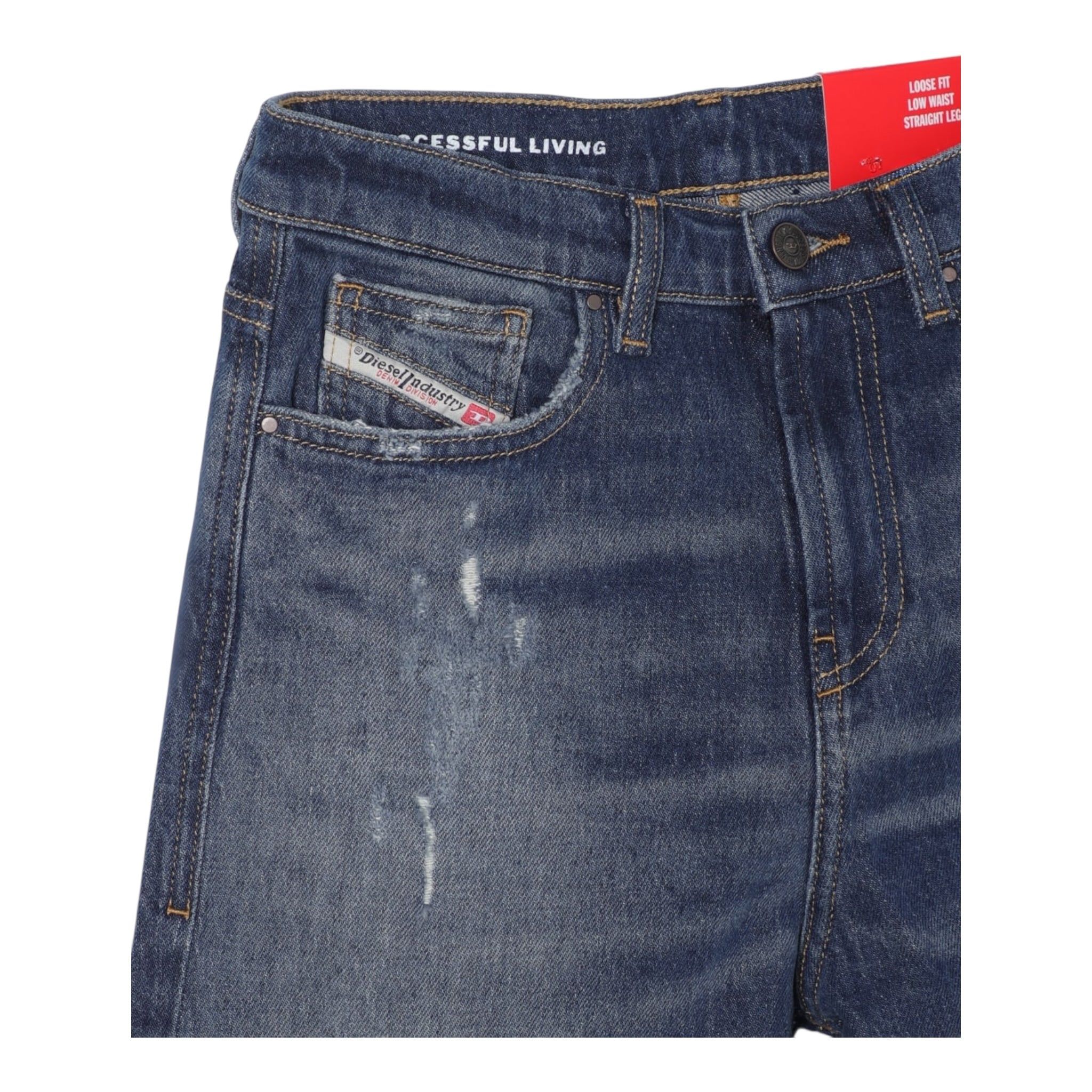 Diesel Jeans Tinta Unita Modello A Palazzo per Bambina J01852 BLU DIESEL 