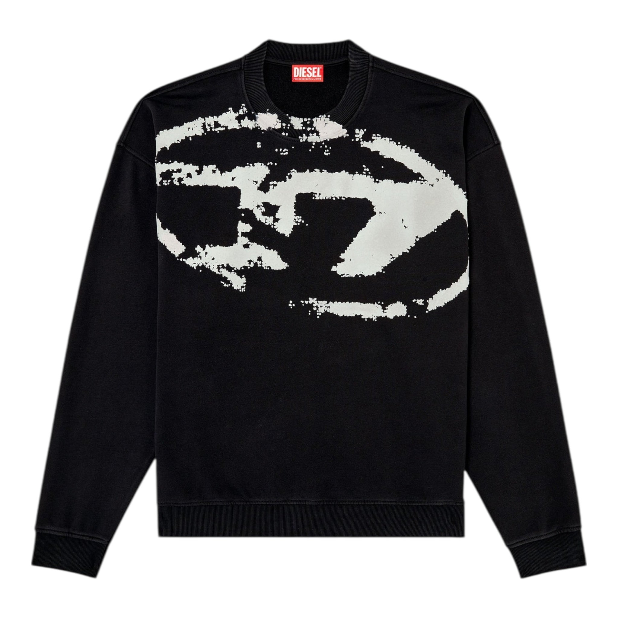 Diesel Felpa Chiusa Girocollo Tinta Unita con Stampa per Bambino J02213X NERO DIESEL 