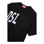 Diesel T.Shirt Girocollo Tinta Unita con Logo per Bambino J02228 NERO DIESEL 
