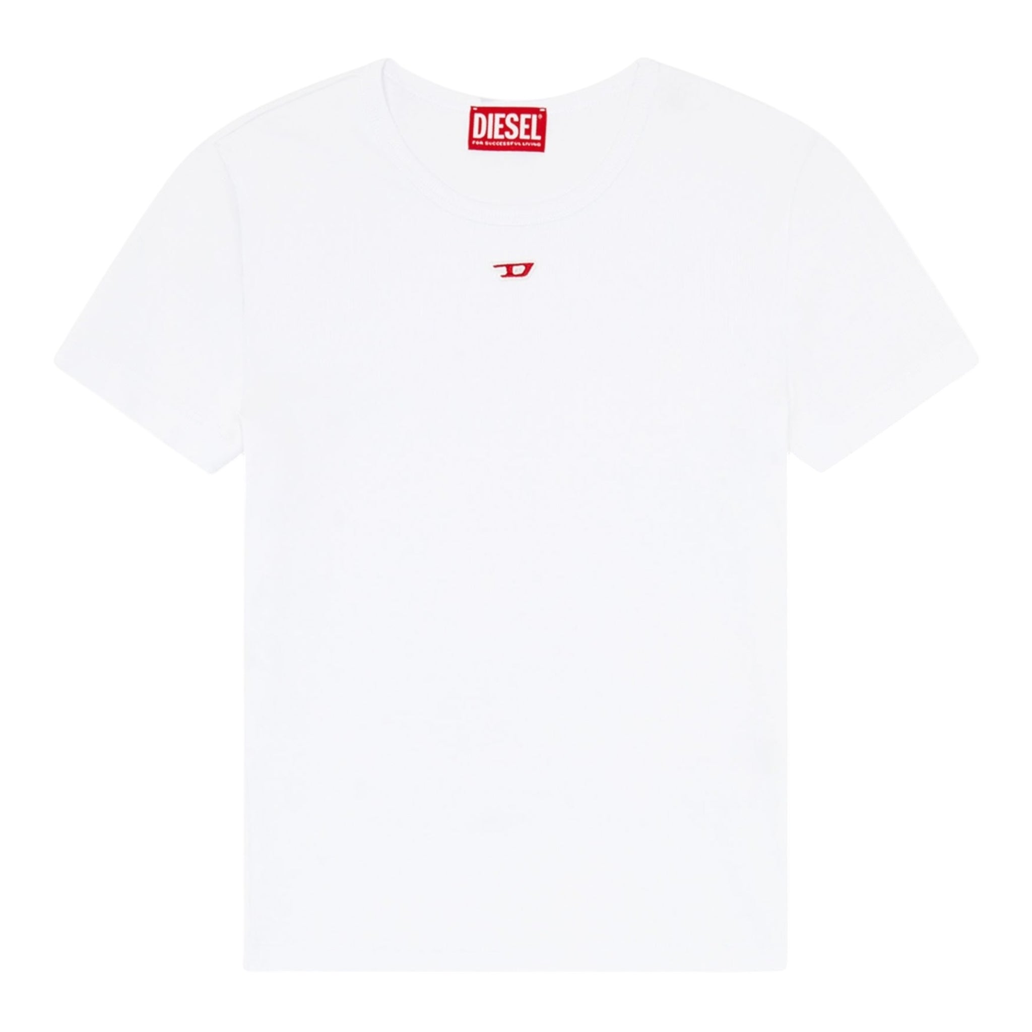 Diesel T-Shirt Girocollo Tinta Unita con Stampa per Bambino J02237 BIANCO DIESEL 
