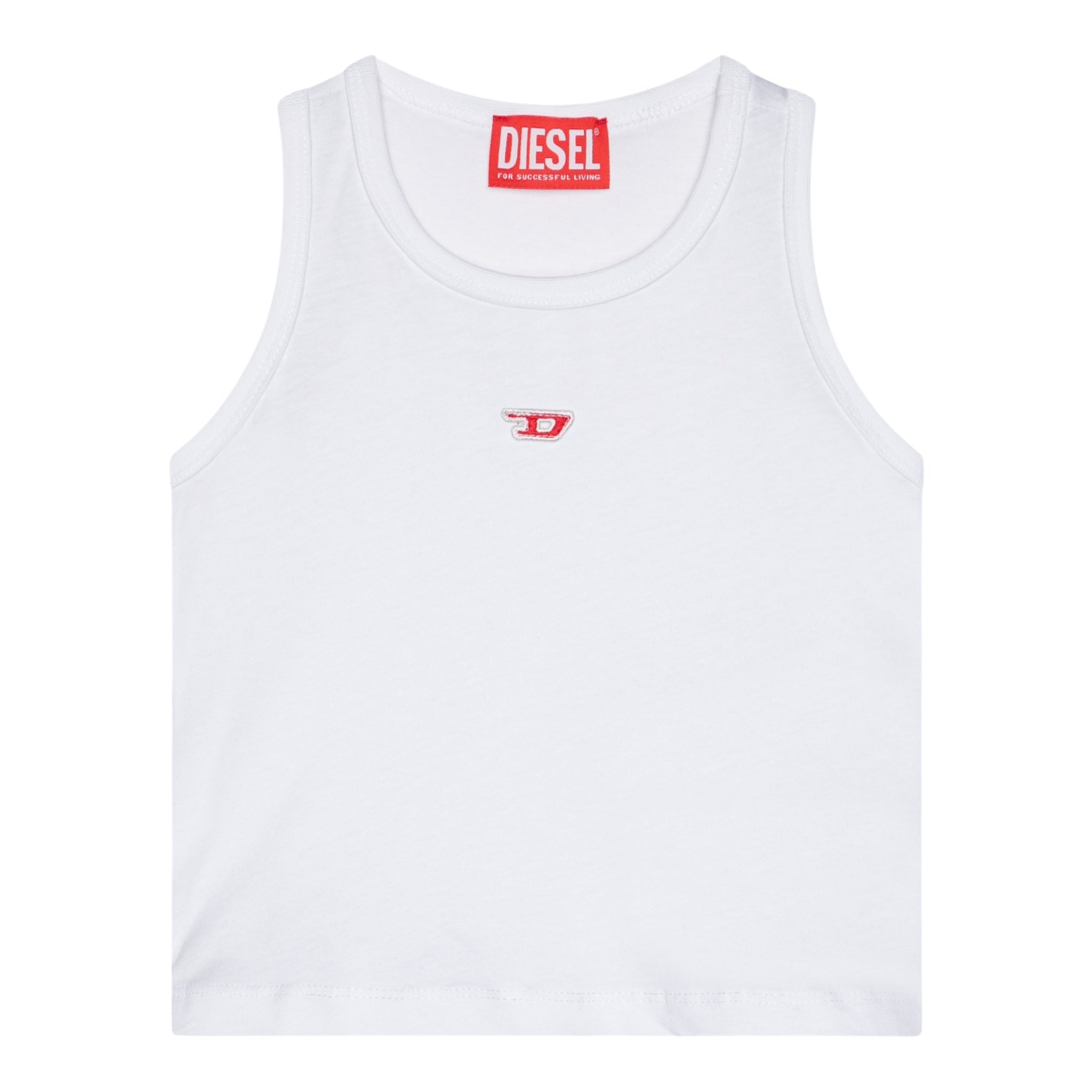 Diesel Canotta Tinta Unita con Logo per Bambina J02238 BIANCO DIESEL 