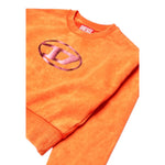 Diesel Felpa Chiusa Girocollo Tinta Unita con Logo per Bambina J02256X ARANCIONE DIESEL 