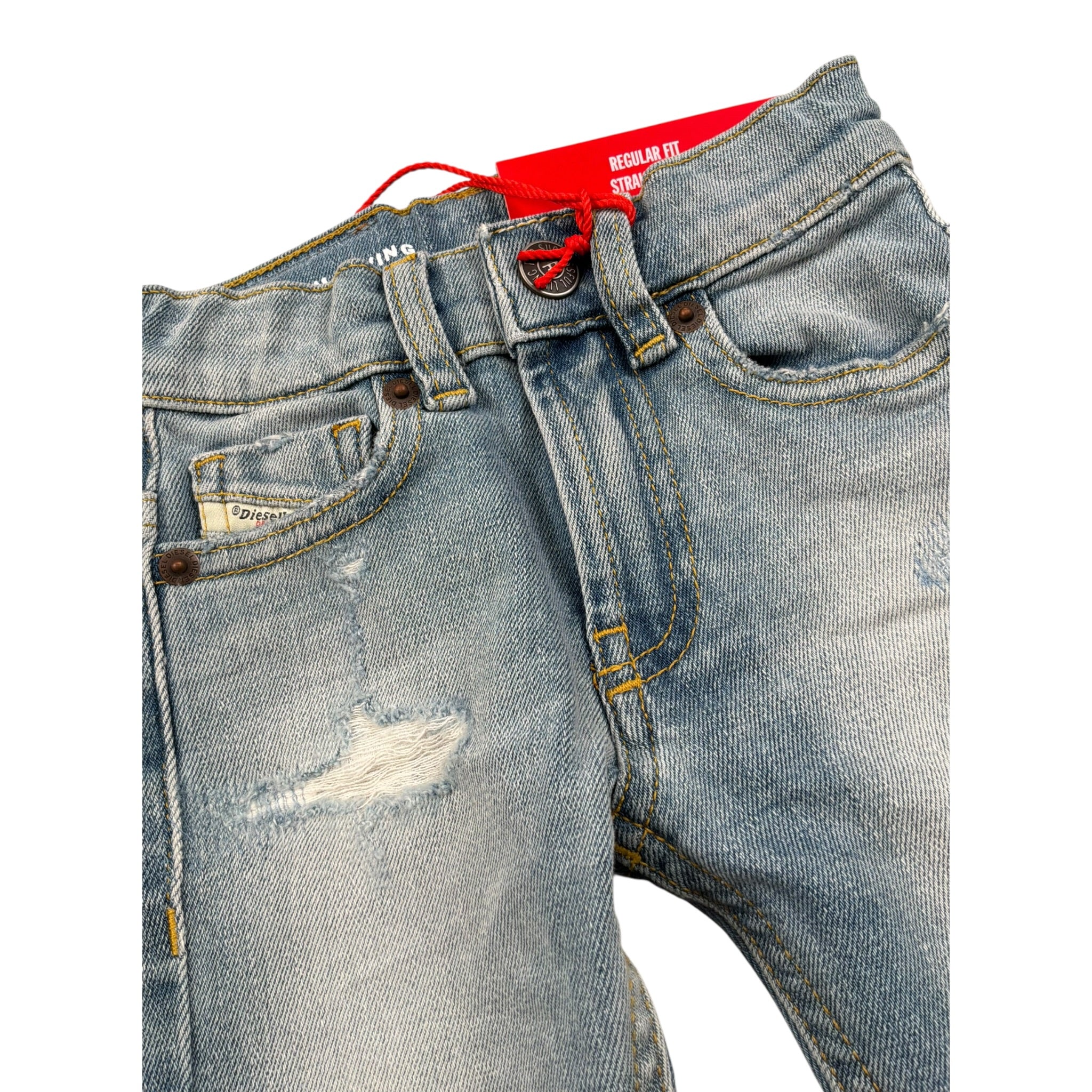 Diesel Jeans Tinta Unita con Girovita Regolabile per Neonato K00238 AZZURRO DIESEL 