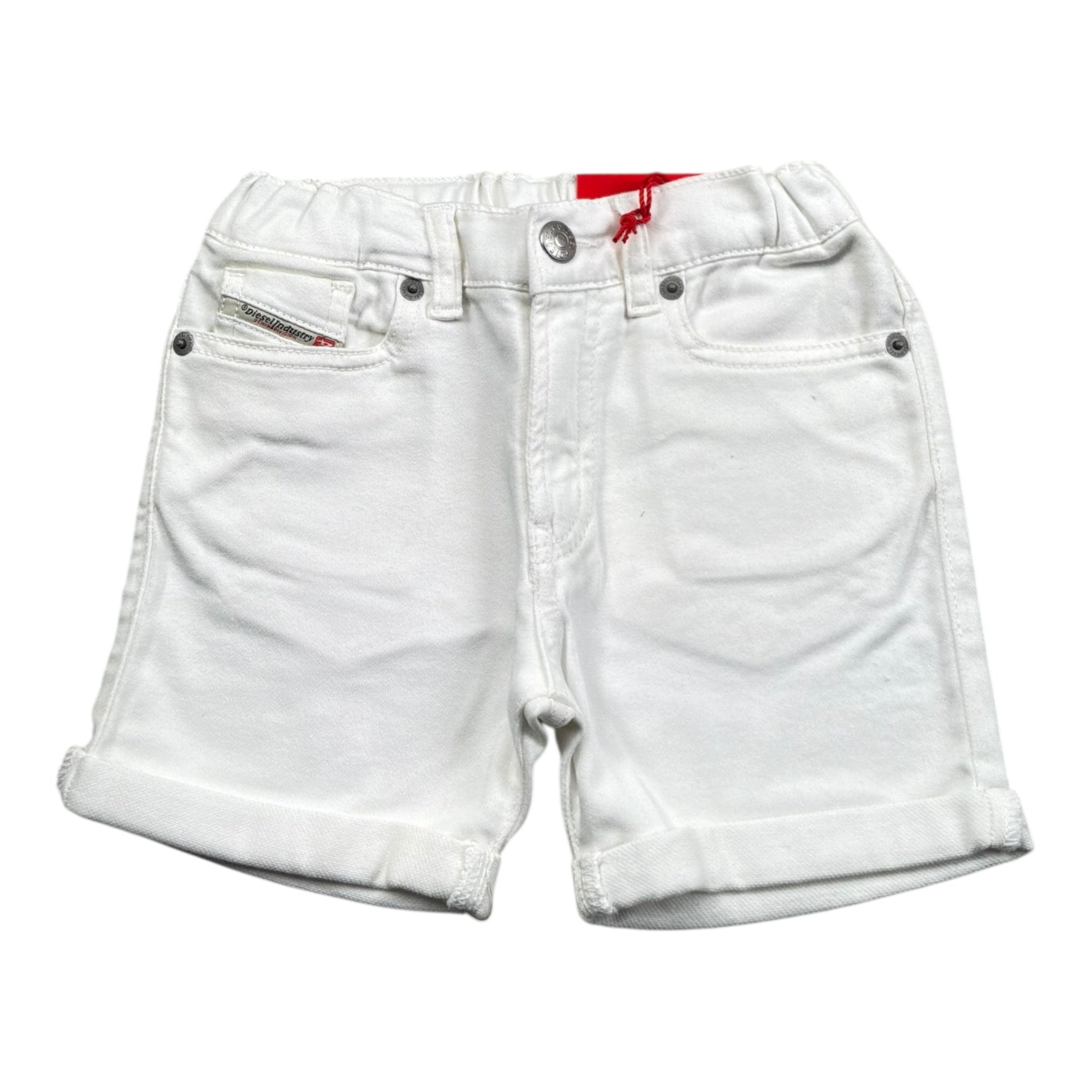 Diesel Bermuda In Denim Tinta Unita Girovita Regolabile per Bambino K00362J BIANCO DIESEL 