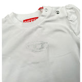 Diesel T-Shirt Girocollo Tinta Unita con Stampa per Neonato K005633 BIANCO DIESEL 