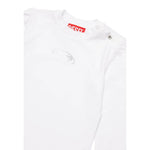 Diesel Shirt Girocollo Tinta Unita con Stampa per Neonato K00563 BIANCO DIESEL 