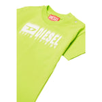 Diesel T-Shirt Girocollo tinta unita con Stampa Verde Fluo per Neonato K00569XX VERDE FLUO DIESEL 