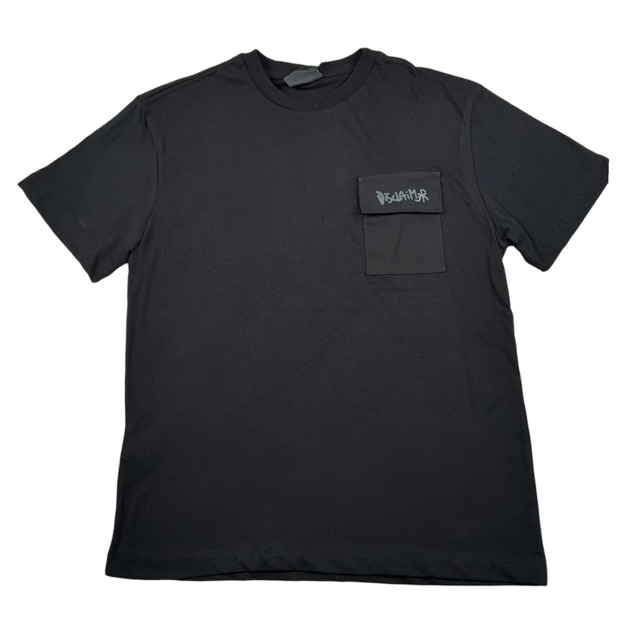 Disclaimer T-Shirt Girocollo Tinta Unita con Taschino per Bambino 25EDK58460 NERO DISCLAIMER 