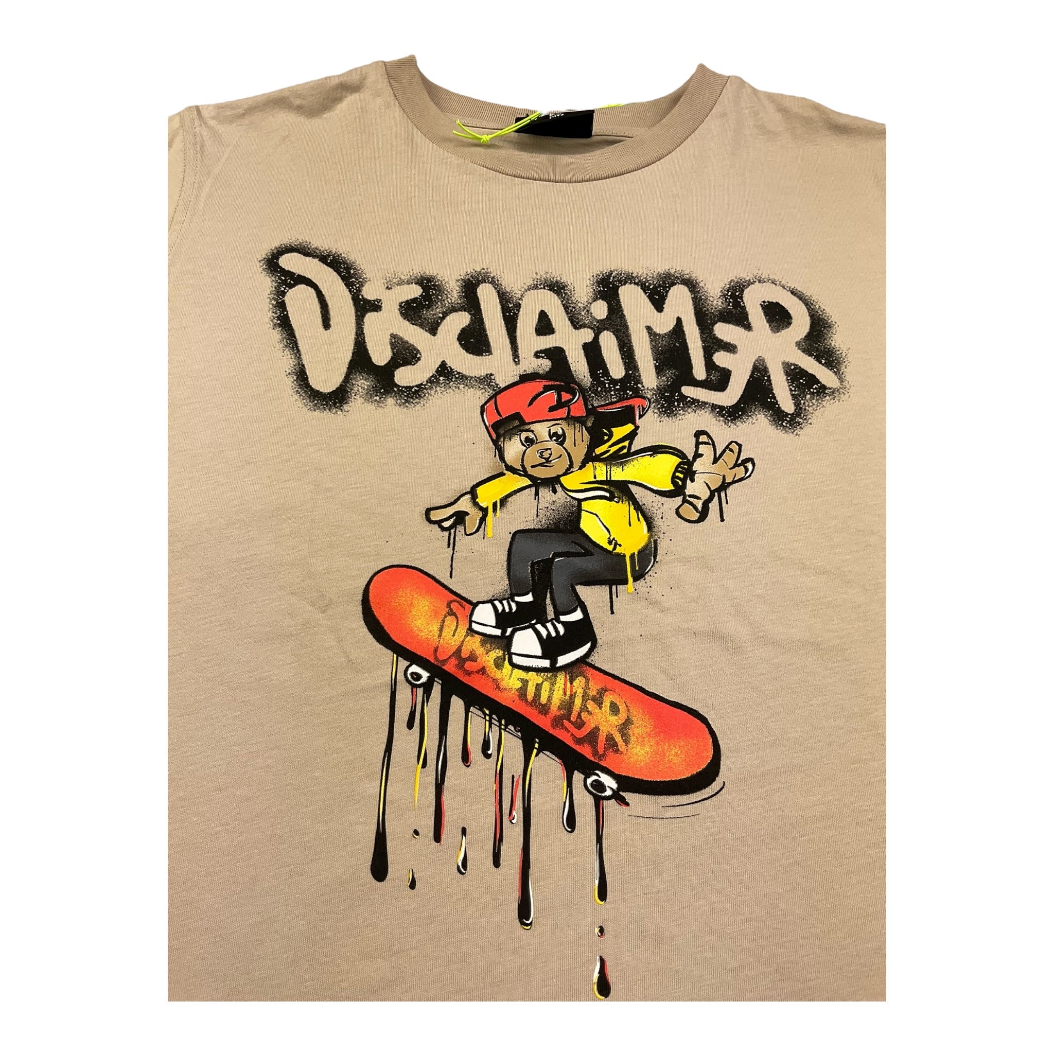 Disclaimer T-Shirt Girocollo Tinta Unita con Stampa per Bambino 25EDK8417 BEIGE DISCLAIMER 