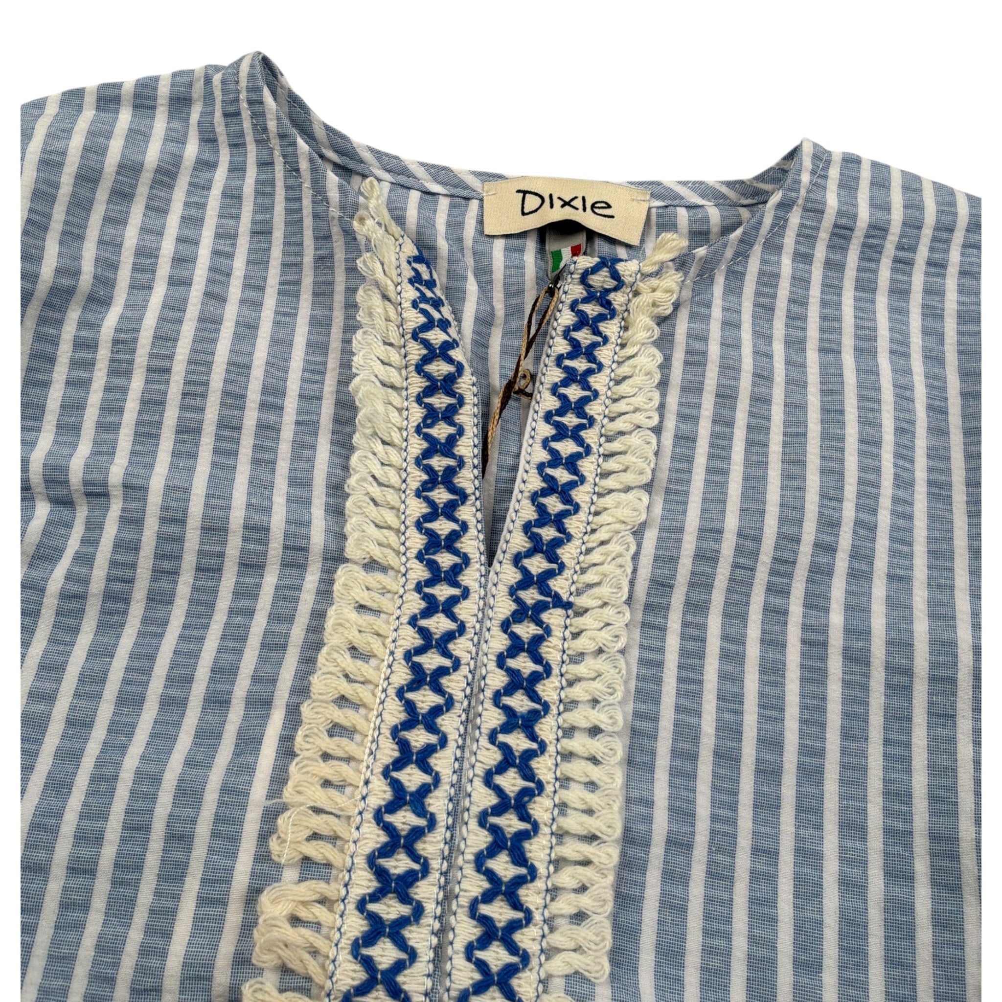 Dixie Camicia Mezza Manica Fantasia A Righe Azzurro per Bambina CC30271G500 AZZURRO DIXIE 