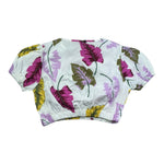 Dixie Top Tinta Unita con Fantasia Fiori per Bambina CC48274G39 BIANCO DIXIE 