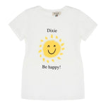 Dixie T-Shirt Tinta Unita Girocollo con Stampa per Bambina MB62030G39 BIANCO DIXIE 