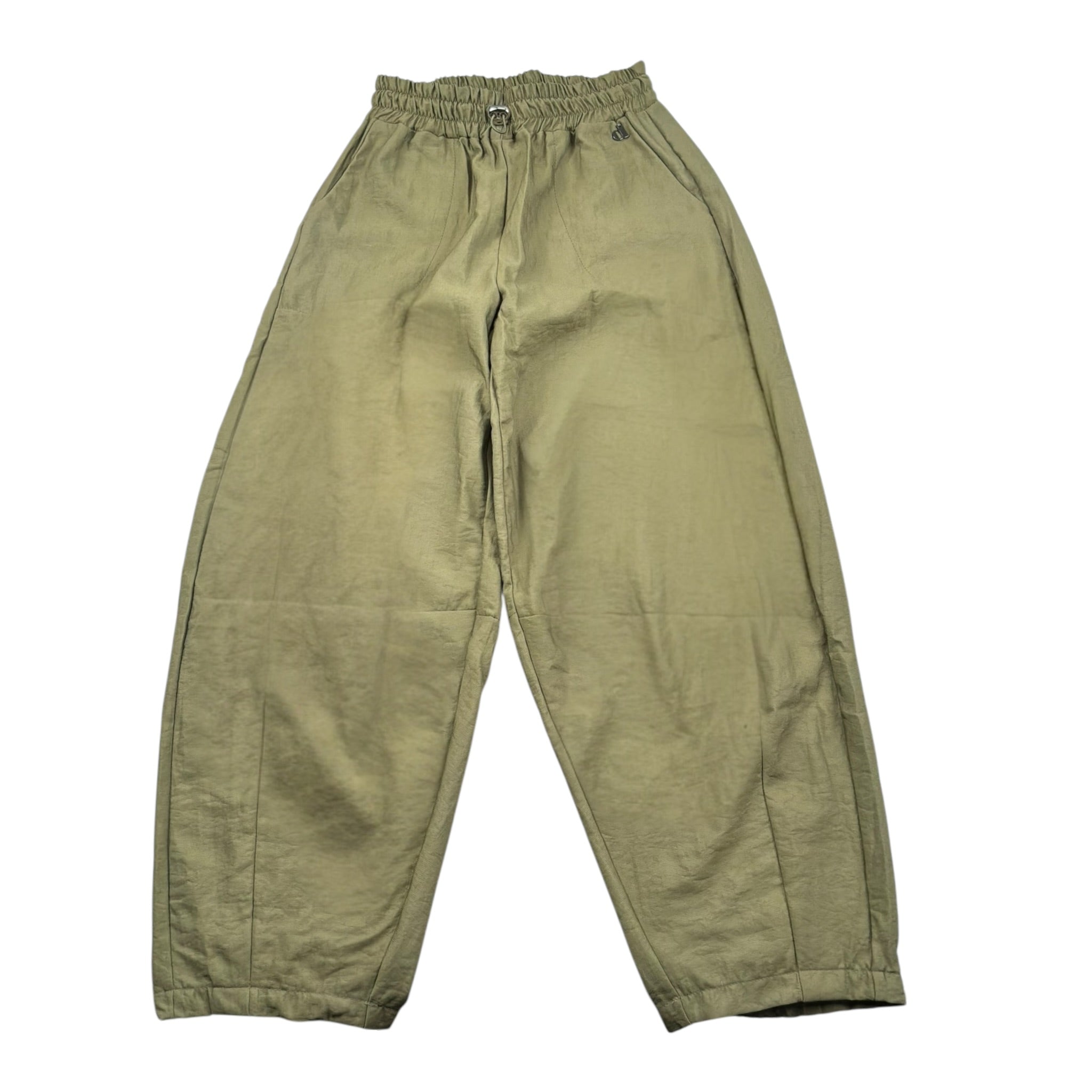 Dixie Pantalone Tinta Unita con Elastico In Vita per Bambina PEA0090G74 VERDE DIXIE 
