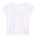 Dkny T-Shirt Girocollo Tinta Unita con Stampa per Bambina D62309 BIANCO DKNY 