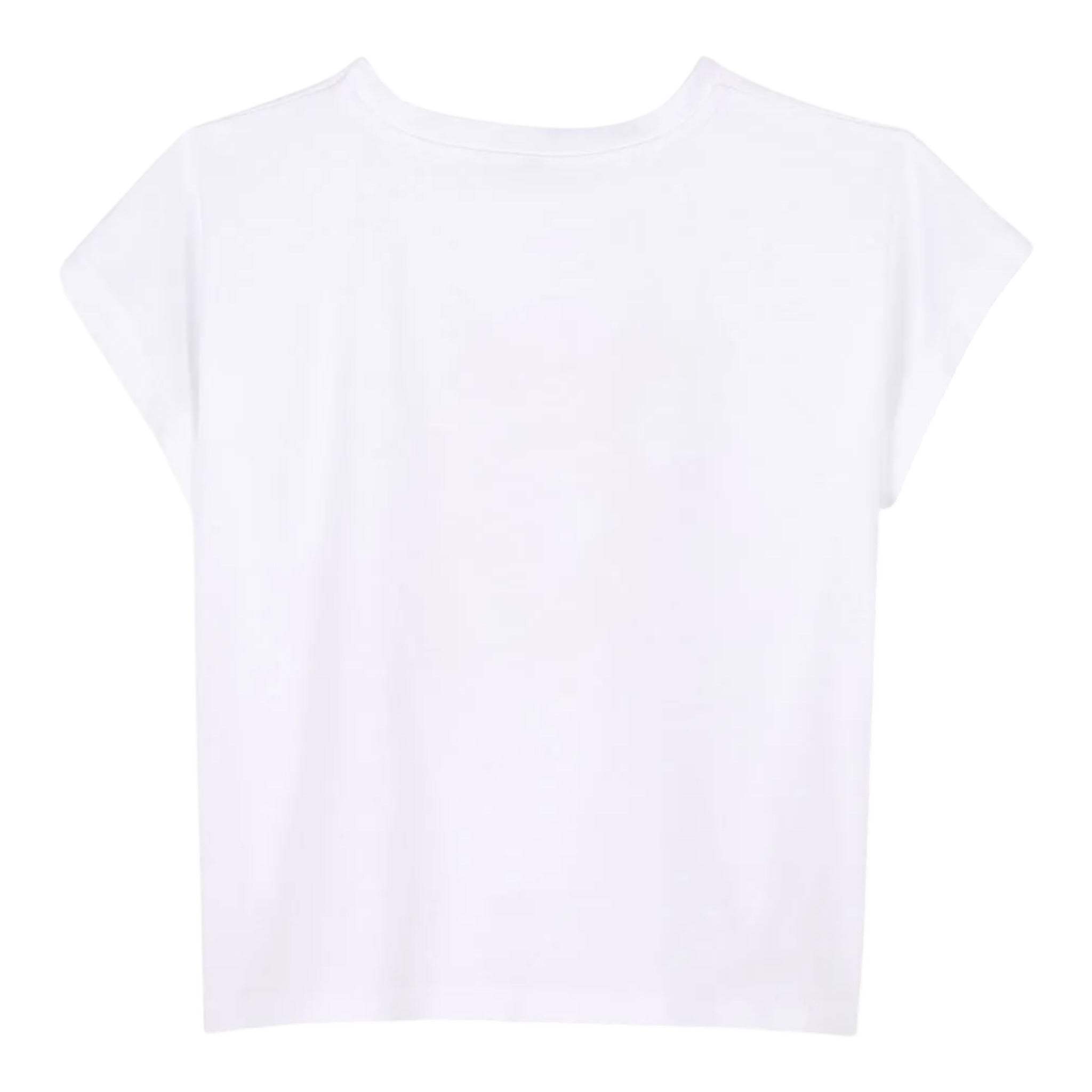 Dkny T-Shirt Girocollo Tinta Unita con Stampa per Bambina D62309 BIANCO DKNY 