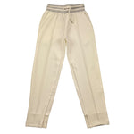 Dnj Pantalone Tinta Unita con Elastico In Vita In Contrasto per Bambino PFD5102J PANNA DNJ 