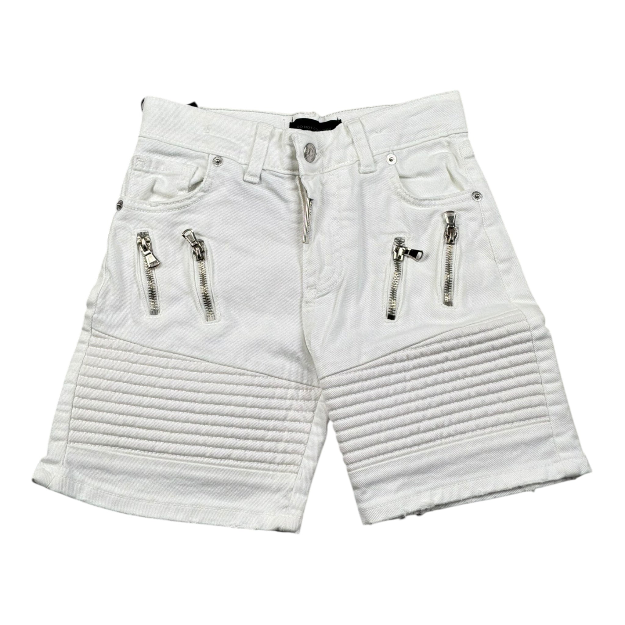Do Not Conform Bermuda In Denim Tinta Unita con Girovita Regolabile per Bambino TAN007 BIANCO DO NOT CONFORM 