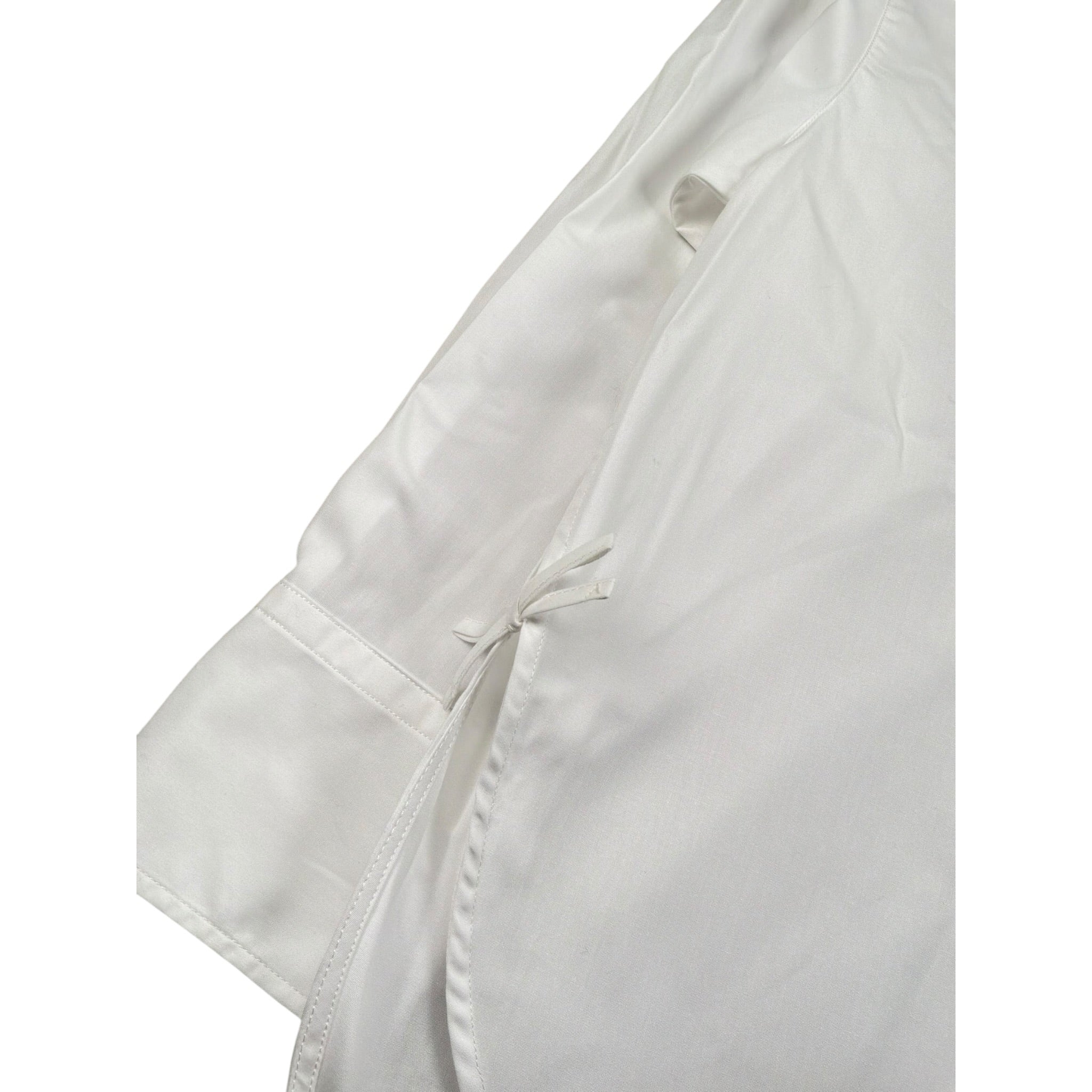 Dondup Camicia Manica Lunga Tinta Unita con Ricamo Logo per Bambina DFCA037XX BIANCO DONDUP 