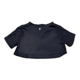 Dondup Camicia Modello Crop Tinta Unita Mezza Manica per Bambina DFCA038 BLU DONDUP 