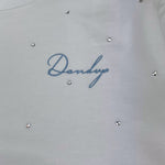 Dondup Felpa Girocollo Tinta Unita con Brillantini per Bambina DFFE016 BIANCO DONDUP 