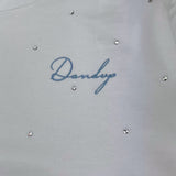 Dondup Felpa Girocollo Tinta Unita con Brillantini per Bambina DFFE016 BIANCO DONDUP 