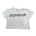 Dondup T-Shirt Girocollo Tinta Unita con Stampa per Bambina DFTS023 BIANCO DONDUP 