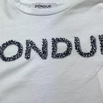 Dondup T-Shirt Girocollo Tinta Unita con Stampa per Neonata DFTS023N BIANCO DONDUP 