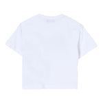 Dondup T-Shirt Girocollo Tinta Unita con Stampa Logo per Bambino DMTS42 BIANCO DONDUP 