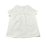 Dou Dou Abito Tinta Unita Mezza Manica per Bambina DW1A31 PANNA DOU DOU 