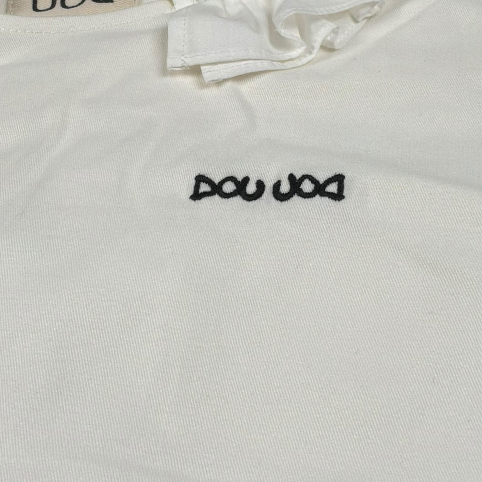 Dou Dou Abito Tinta Unita Mezza Manica per Bambina DW1A31 PANNA DOU DOU 