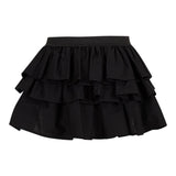 Dou Dou Gonna Tinta Unita con Balze E Elastico In Vita per Bambina DW7A61 NERO DOU DOU 