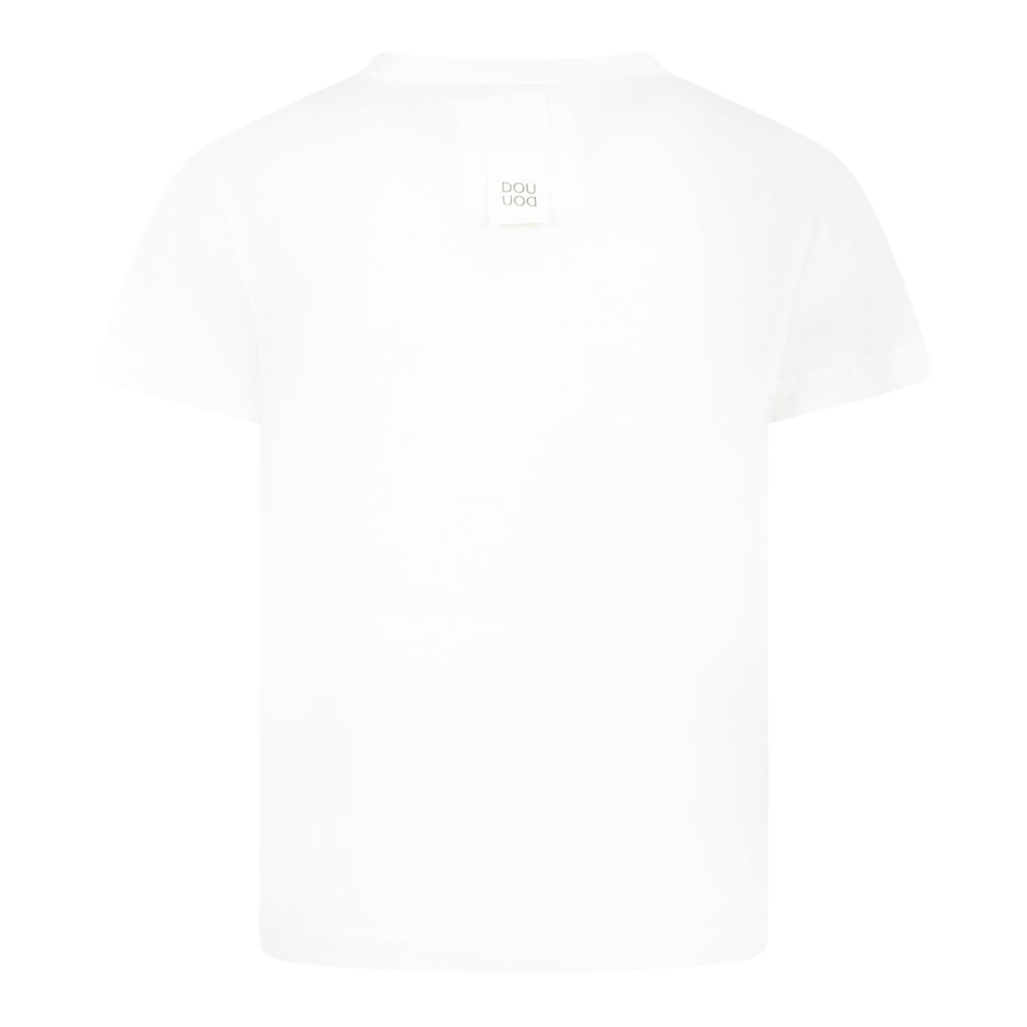 Dou Dou T-Shirt Girocollo Tinta Unita per Bambina DW8P41 BIANCO DOU DOU 