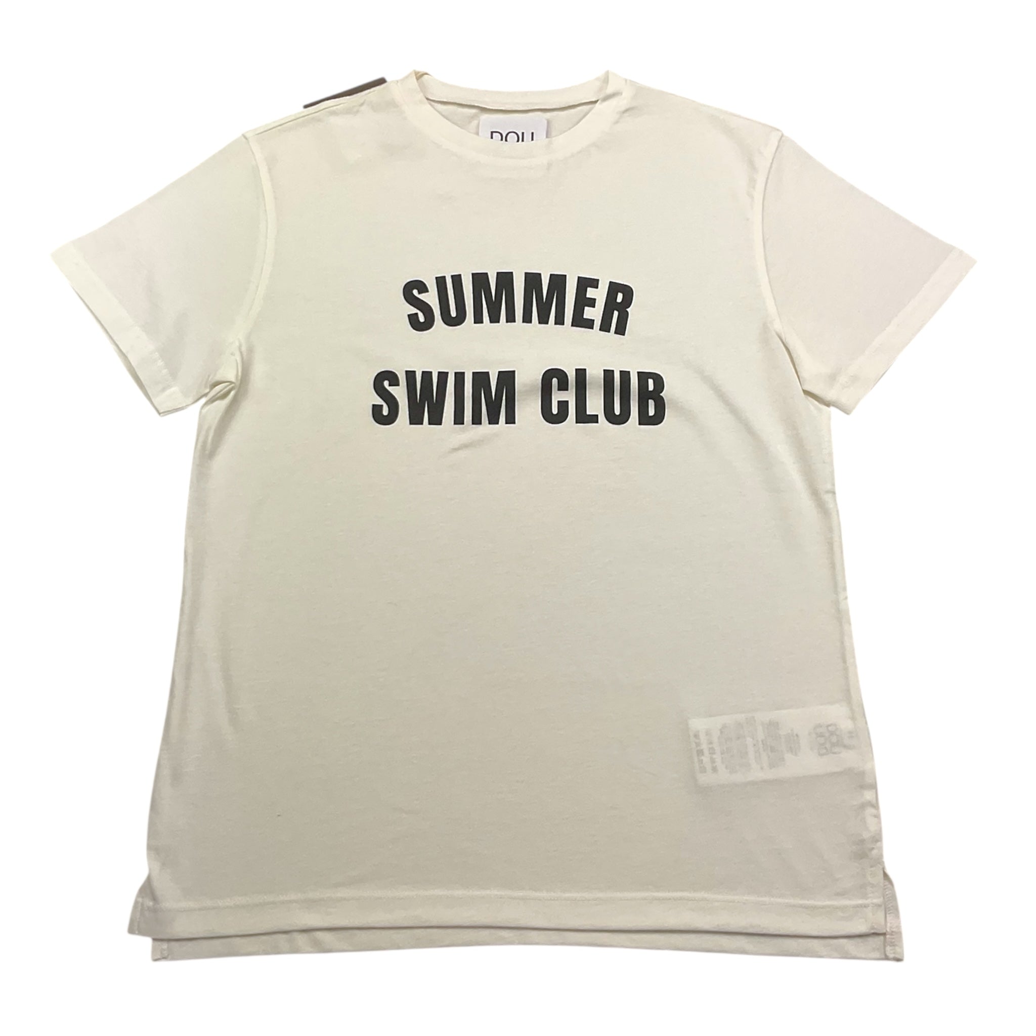 Dou Dou T-Shirt Girocollo Tinta Unita con Stampa per Bambina DW8P81 BIANCO/NERO DOU DOU 