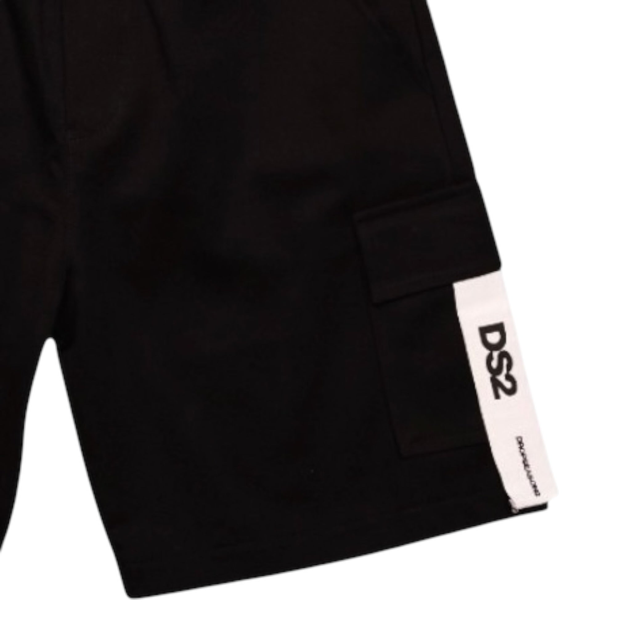 Dropseason2 Bermuda Tinta Unita con Stampa per Bambino K049 NERO DROPSEASON2 